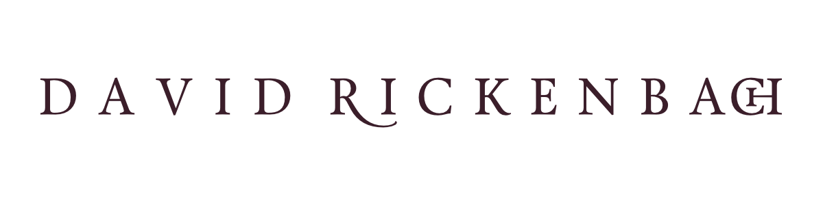 David Rickenbach wordmark logo in Aubrgine Noir