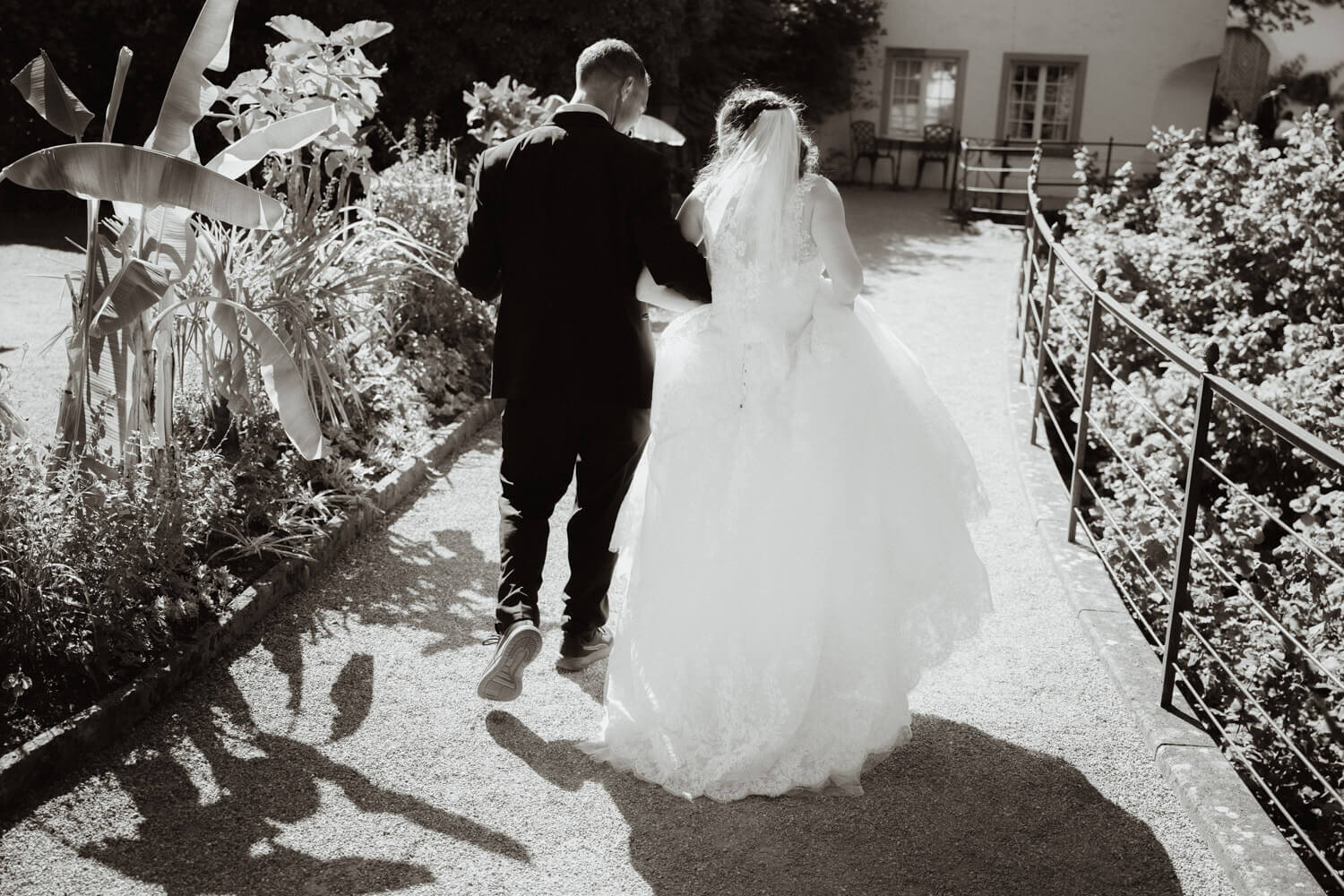 Black and white documentary wedding photography capturing a quiet moment